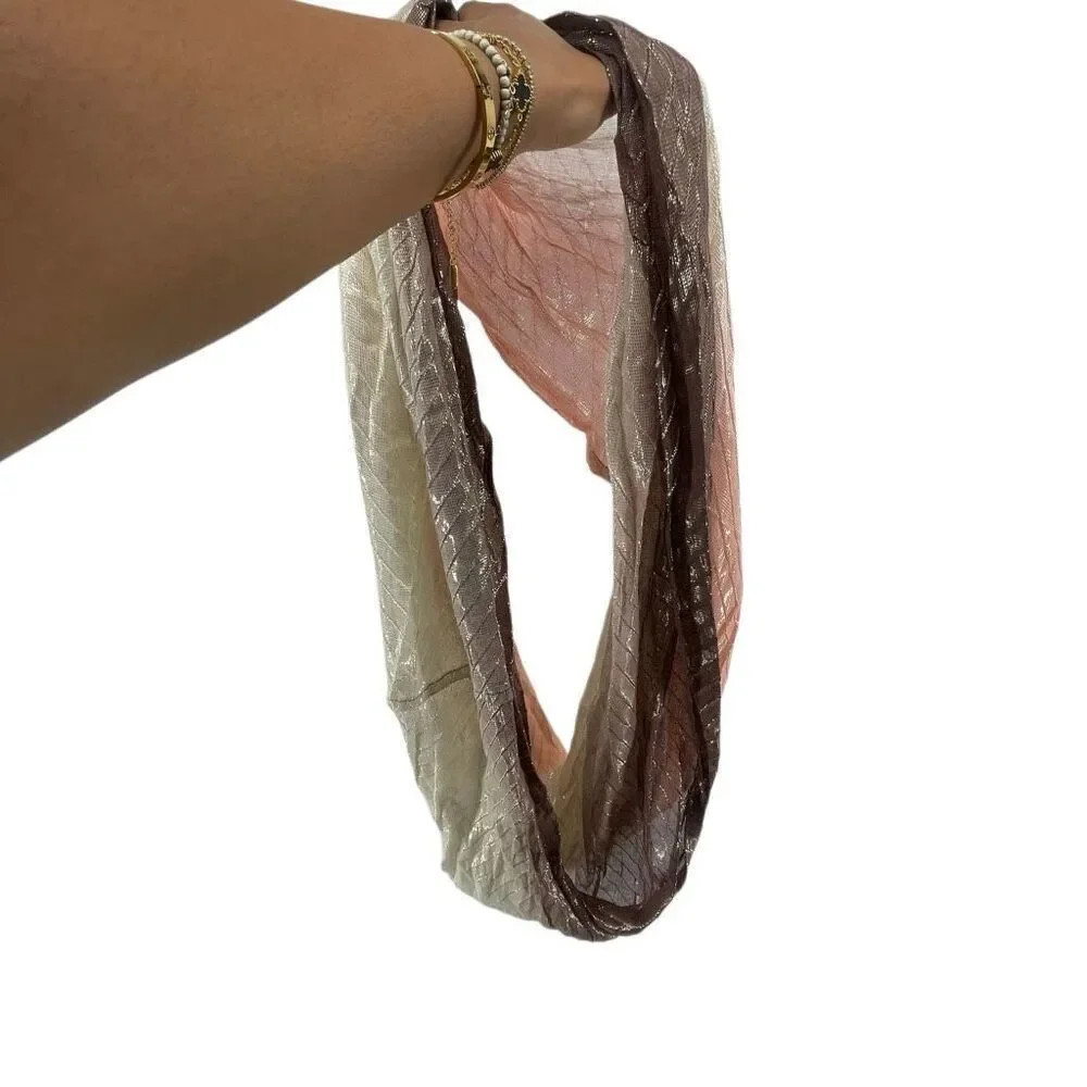 Apt. 9 Metallic Ombre Infinity Scarf Pink Brown Cream 30x35